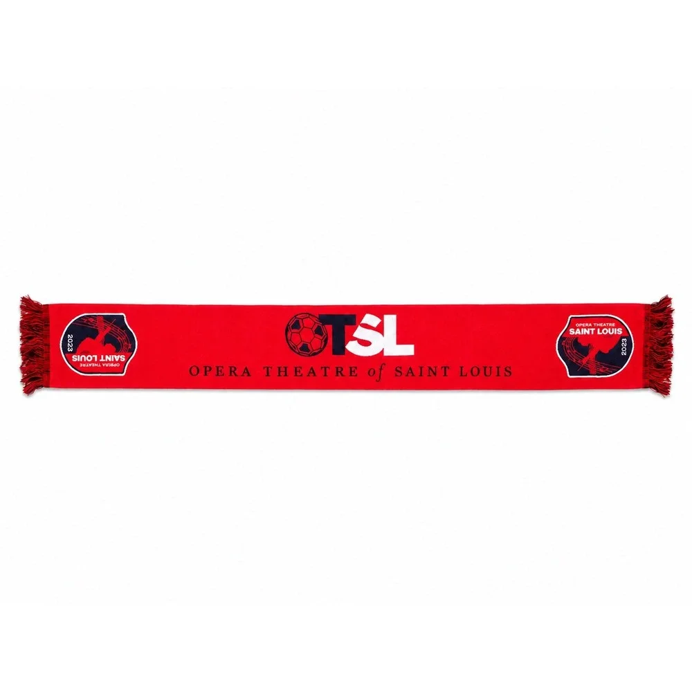 Opera Theatre of Saint Louis 2023 Soccer Scarf Diehard Custom Red OTSL Fringe